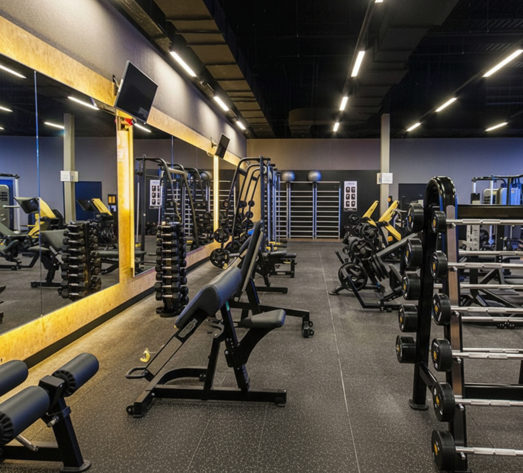 Installation éclairage LED salle de sport
